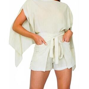 NEW BALIAWEAR palm pocket wrap short in natural